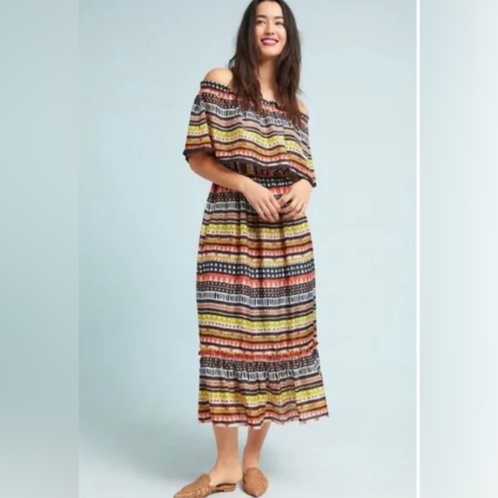 Anthropologie- Me Quittez Pas-Peyton Silk MIDI - Picture 2 of 5